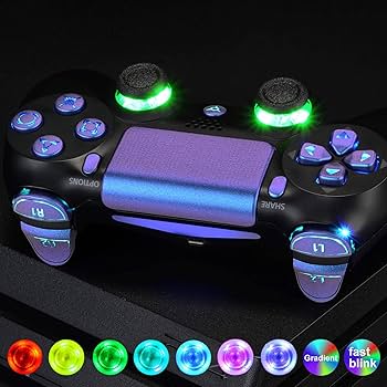 PS4コントローラー　純正品 カスタム LED発光 Amazon.co.jp: eXtremeRate ps4コントローラーに対応用マルチ